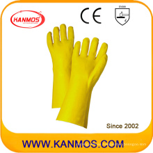 El PVC amarillo sumergió los guantes de trabajo industriales del guantelete de la seguridad de la mano (51207)